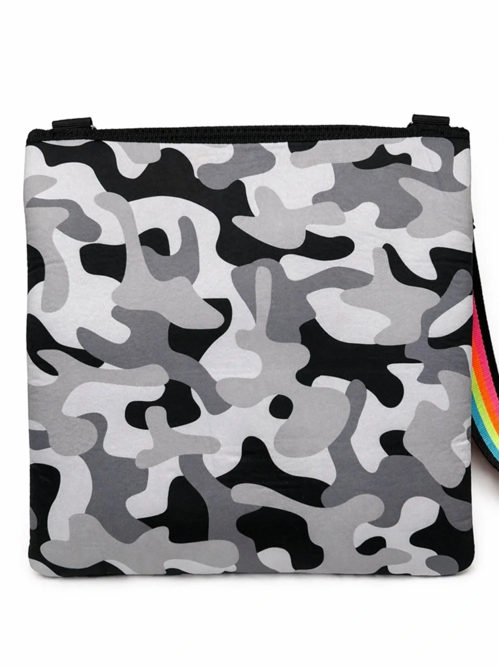 HAUTE SHORE Grey Camo Crossbody with Rainbow Strap - Picture 2 of 10